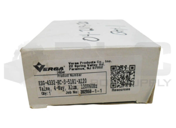 NEW VERSA KSG-4332-HC-3-5181-A120 SOLENOID VALVE 4 WAY 120V 60HZ 30-175PSIG - Image 5