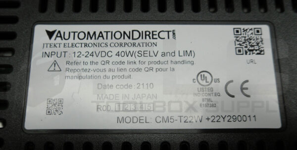 AUTOMATION DIRECT CM5-T22W TOUCHSCREEN 21.5" 12-24VDC 40W CM5-T22W +22Y290011 - Image 9