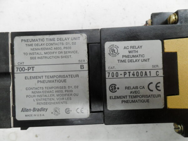 ALLEN BRADLEY 700-P400A1 /B AC RELAY W/ 700-PT400A1 /C W/ 700-PT /B W/ PA236 - Image 6