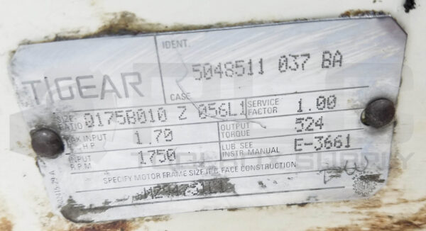 DODGE TIGEAR MZ94751L1 GEAR REDUCER 1.70HP 1750RPM, MR94751L1 - Image 4