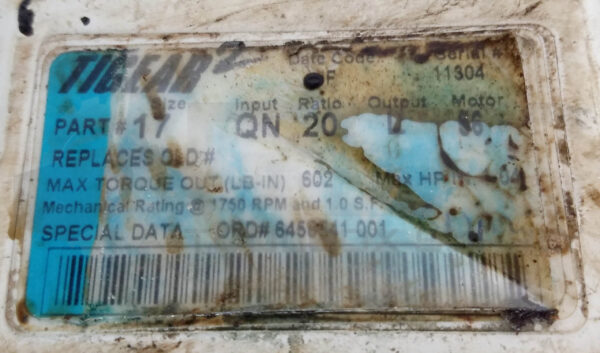 DODGE TIGEAR-2 17QN20L56 GEAR REDUCER RATIO: 20:1 - Image 4