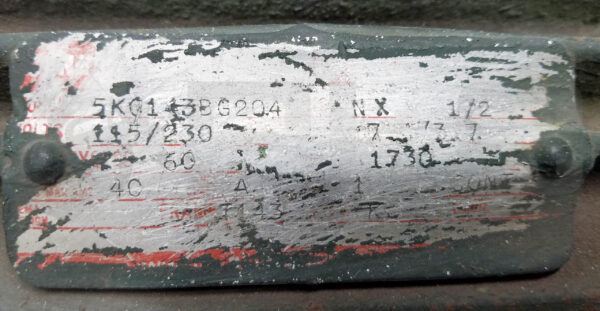 GE GENERAL ELECTRIC 5KC143BG204 MOTOR 1/2HP 1730RPM, 5K143BG - Image 5