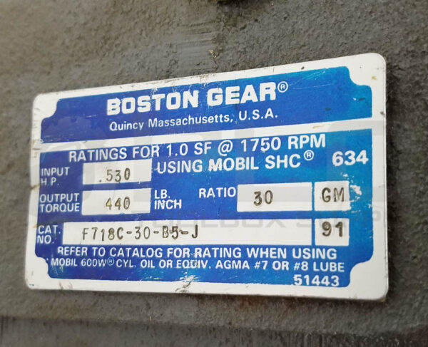 BOSTON GEAR F718C-30-B5-J SPEED REDUCER, RATIO 30:1 - Image 4