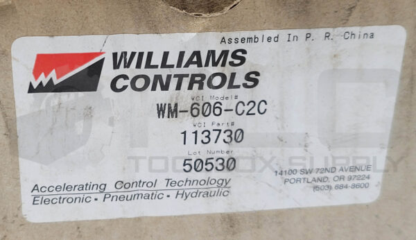 NEW WILLIAMS CONTROLS WM-606-C2C PRESSURE PROTECTION VALVE - Image 6