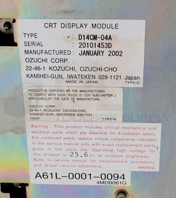 FANUC D14CM-04A CRT DISPLAY MODULE SERIES 15-M A61L-0001-0094 4MDB061G - Image 11