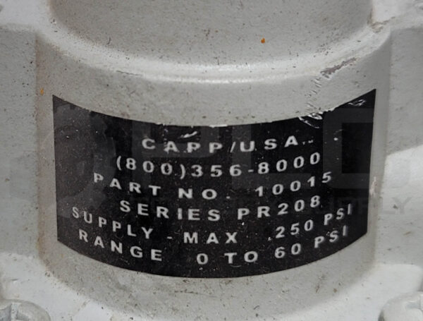 CAPP/USA 10015 VALVE SERIES PR208 0-60/200PSI W/ ASHCROFT GAUGE 0-30PSI - Image 7