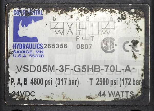 CONTINENTAL HYDRAULICS VSD05M-3F-G5HB-70L-A HYDRAULIC VALVE - Image 3
