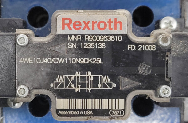 REXROTH 4WE10J40/CW110N9DK25L DIRECTIONAL CONTROL VALVE R900963610 - Image 6