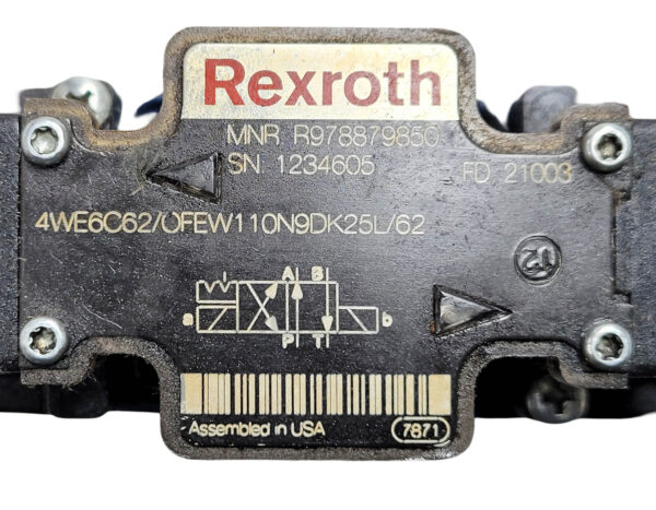 REXROTH 4WE6C62/OFEW110N9DK25L/62 DIRECTIONAL SPOOL VALVE R978879850 - Image 5