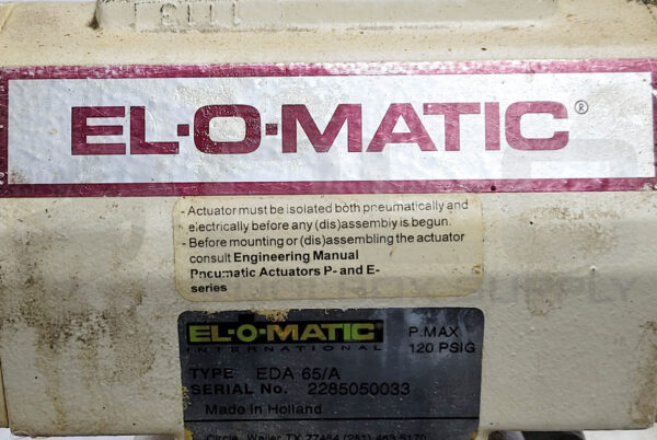 EL-O-MATIC EDA 65/A PNEUMATIC ACTUATOR 120PSIG - Image 6