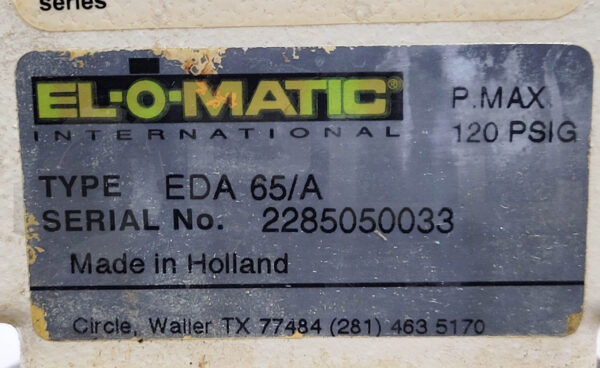 EL-O-MATIC EDA 65/A PNEUMATIC ACTUATOR 120PSIG - Image 7