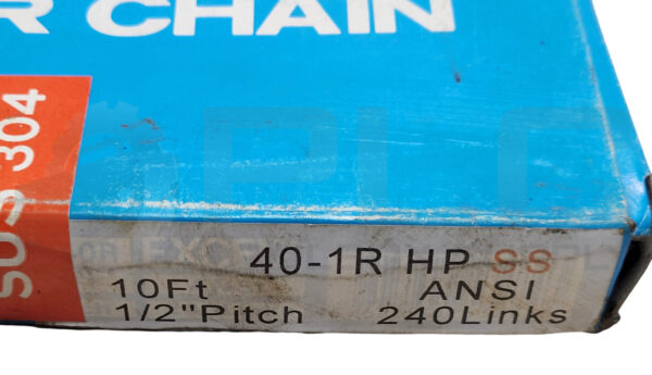 NEW WHITNEY CHAIN 40-1R HP SS ROLLER CHAIN 10FT 1/2" PITCH 240 LINKS - Image 5