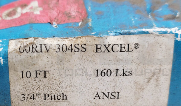 NEW WHITNEY RENOLD 60RIV 304SS CHAIN EXCEL 3/4" PITCH 6FT REMAINING - Image 5