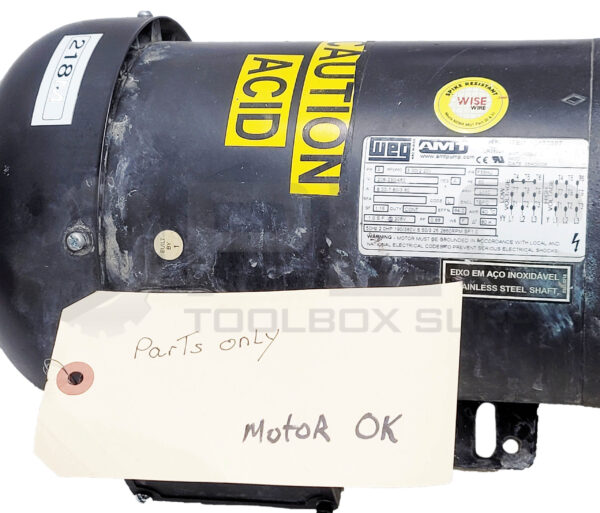 FOR PARTS AMT 490B-98 PUMP MOTOR W/ WEG MOTOR 3PH 3HP F56HJ FRAME 208-230/460V - Image 4