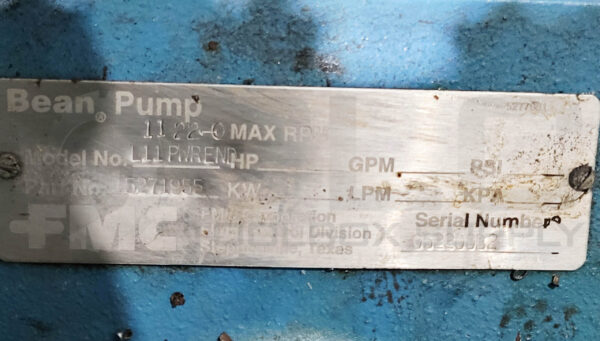 FMC L11PWREND BEAN PUMP W/ 14" FLYWHEEL - Image 5