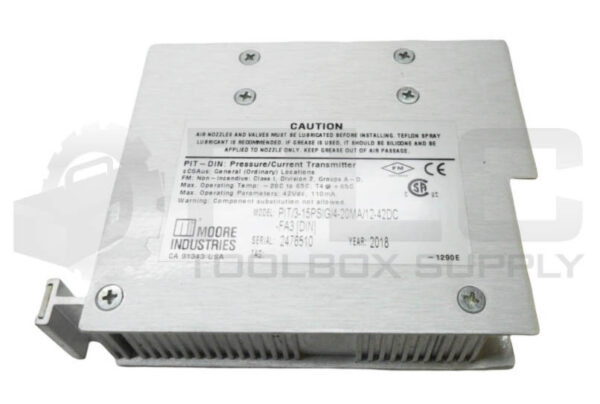 MOORE INDUSTRIES PIT/3-15PSIG/4-20MA/12-24DC-FA3[DIN] PRESSURE TRANSMITTER - Image 4