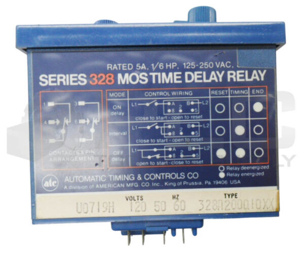 AUTOMATIC TIMING & CONTROLS CO U0719H TIME DELAY RELAY SERIES 328 328A200010XX - Image 5
