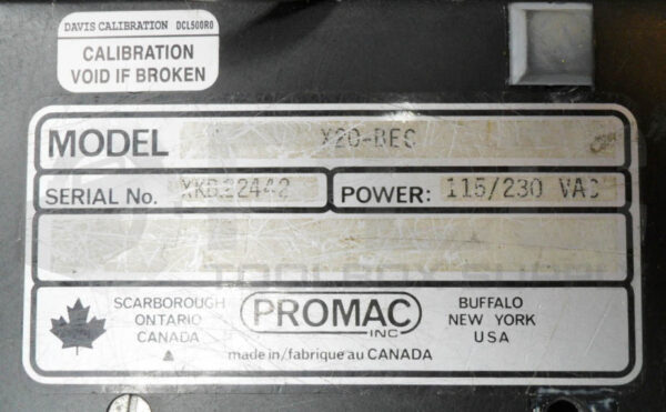 PROMAC X20-BEC BATTERY ELIMINATOR CHARGER 115-230VAC - Image 6