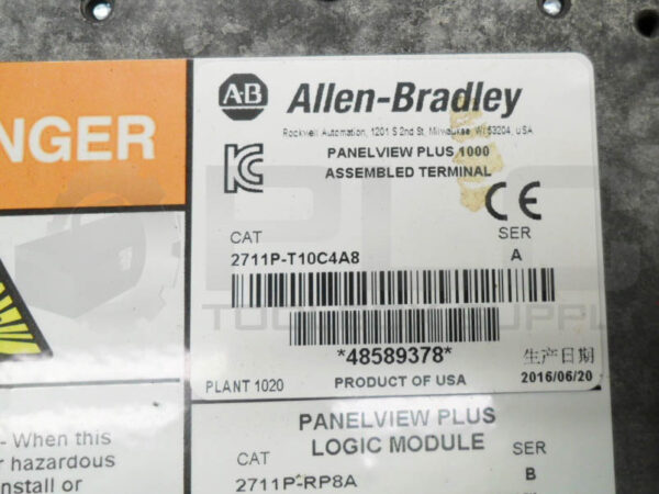 ALLEN BRADLEY 2711P-T10C4A8 /A TERMINAL W/ 2711P-RP8A /B W/ 2711P-RDT10C /C - Image 7