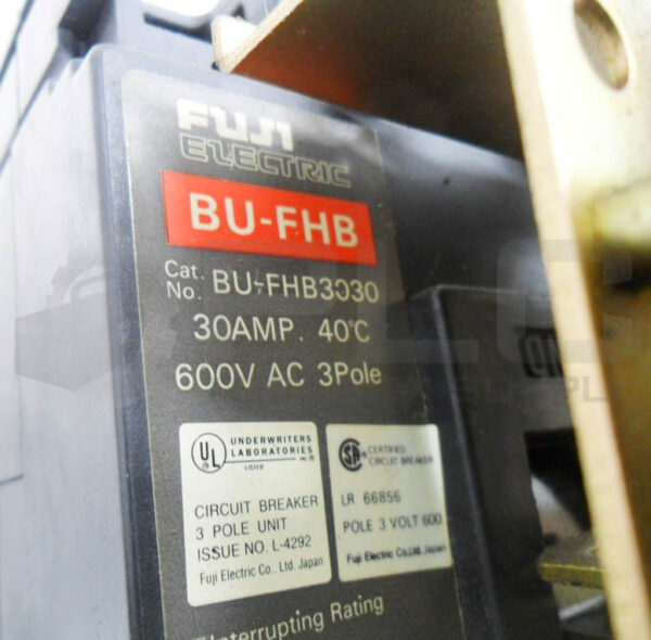 FUJI ELECTRIC BU-FHB3030 CIRCUIT BREAKER 30A 600VAC 3 POLE - Image 5
