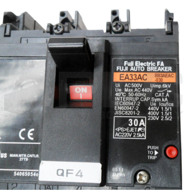 FUJI ELECTRIC EA33AC CIRCUIT BREAKER 30A 500VAC 50/60HZ - Image 5