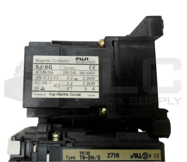 FUJI ELECTRIC SJ-0G CONTACTOR 15A 200-440V W/ TR-0N/3 OVERLOAD RELAY TR13D - Image 6