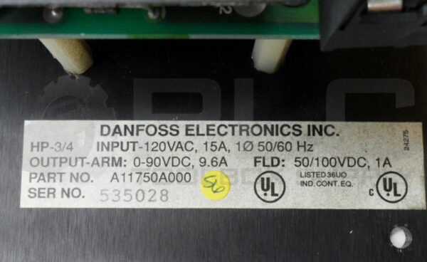 DANFOSS ELECTRONICS A11750A000 DC MOTOR CONTROLLER 120VAC 15A 50/60HZ - Image 5