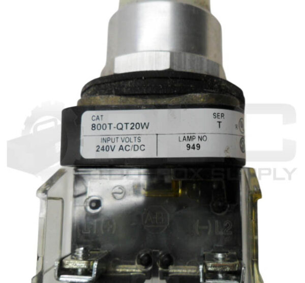 ALLEN BRADLEY 800T-QT20W /T PUSH BUTTON WHITE 240V W/ 800T-XA/D CONTACT BLOCK - Image 5