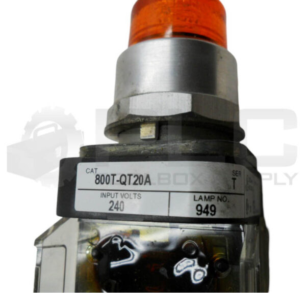 ALLEN BRADLEY 800T-QT20A /T PUSH BUTTON AMBER 240V W/ 800T-XA /D CONTACT BLOCK - Image 5