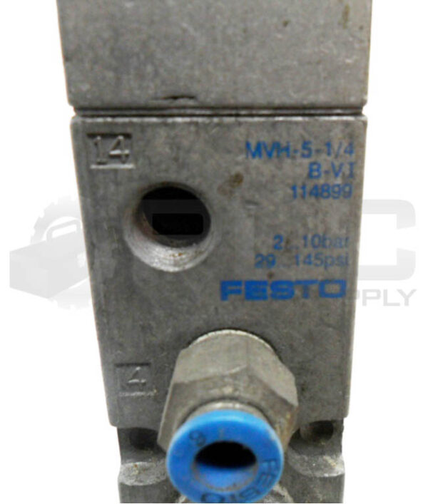 FESTO MVH-5-1/4 SOLENOID VALVE 29-145PSI W/ MSV-3 COIL W/ U-1/4 MUFFLER - Image 6