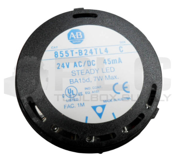 ALLEN BRADLEY 855T-B24TL4 /C STEADY LED LIGHT W/ 855T-BPM25 /B STACKLIGHT BASE - Image 7
