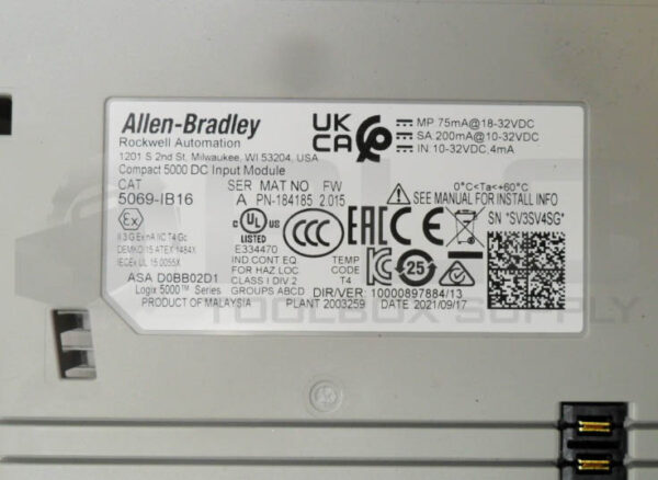 ALLEN BRADLEY 5069-IB16 /A COMPACT 5000 DC INPUT MODULE 18-32VDC 5A - Image 5