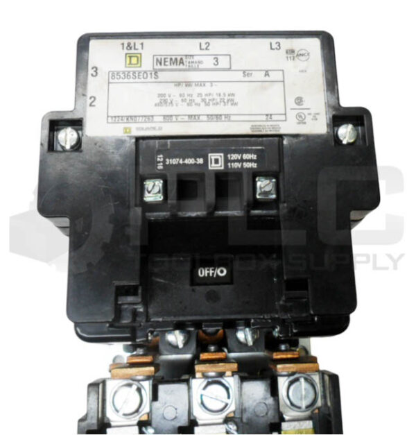 SQUARE D 8536SEO1S /A MOTOR STARTER W/ (2) 9999SX6 /B CONTACT W/ 31074-400-38 - Image 2