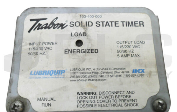 TRABON 163-400-000 SOLID STATE TIMER 115-230VAC 50/60HZ 5A - Image 5