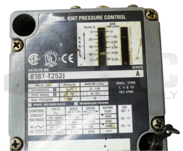ALLEN BRADLEY 836T-T252J /A LIMIT SWITCH 600VAC 60A - Image 5
