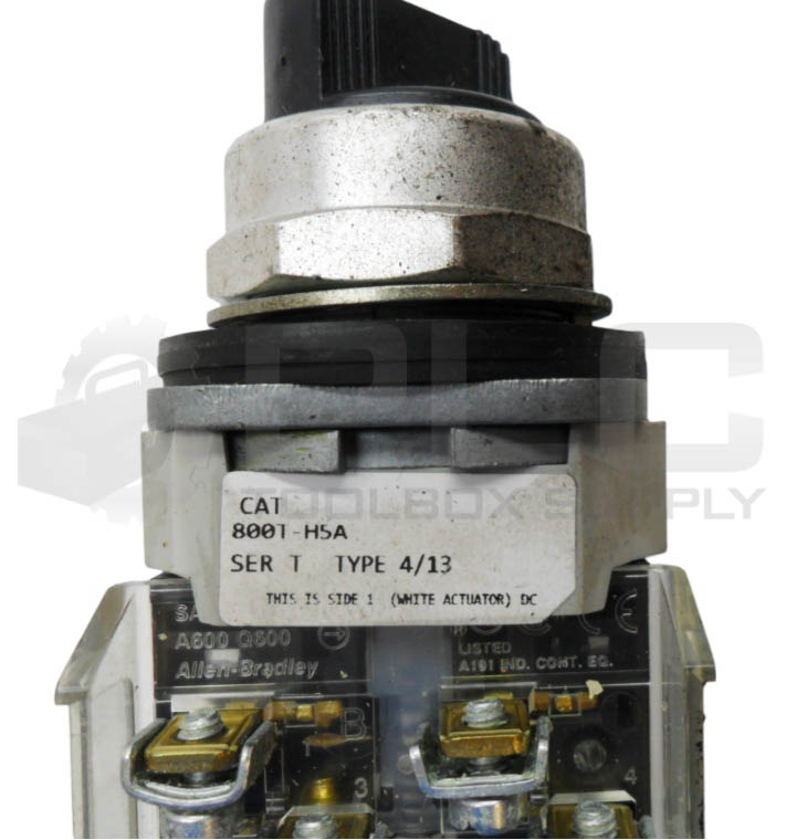 ALLEN BRADLEY 800T-H5A /T SELECTOR SWITCH W/ 800T-XA /D CONTACT BLOCK ...
