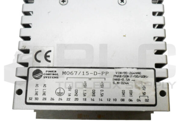 POWER CONTROL SYSTEMS M067/15-D-PP POWER SUPPLY 264VAC 50/60HZ 0.5A MO67/15-D-PP - Image 5