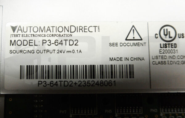 AUTOMATION DIRECT P3-64TD2 24VDC SOURCING OUTPUT MODULE - Image 6