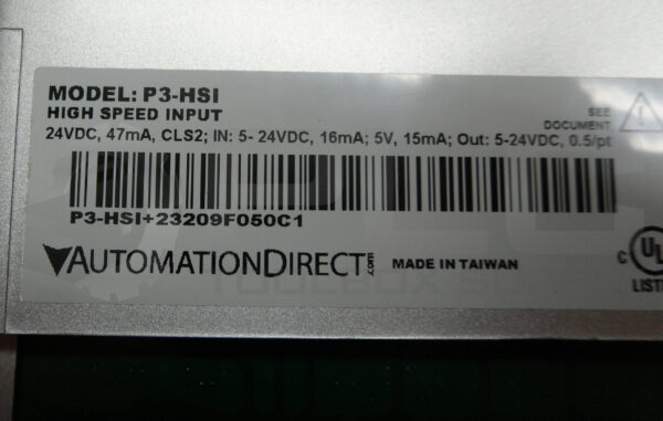AUTOMATION DIRECT P3-HSI HIGH SPEED INPUT MODULE 24VDC - Image 5