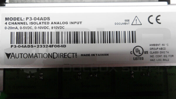 AUTOMATION DIRECT P3-04ADS 4 CHANNEL ISOLATED ANALOG INPUT - Image 6