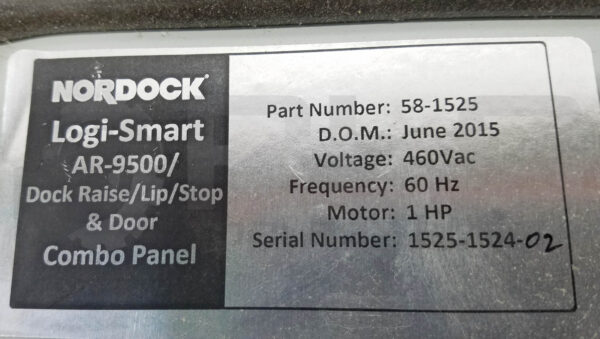 NORDOCK 58-1525 CONTROL PANEL LOGI-SMART AR-9500 DOCK RAISE/LIP/STOP & DOOR - Image 5