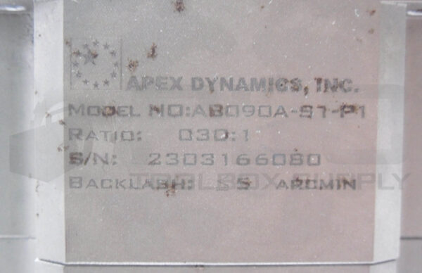 APEX DYNAMICS AB090A-S1-P1 GEAR MOTOR RATIO: 30:1 - Image 6