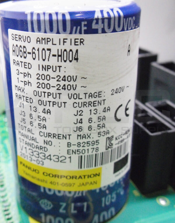 FANUC A06B-6107-H004 SERVO AMPLIFIER SER A, 53A 200-240V - Image 6
