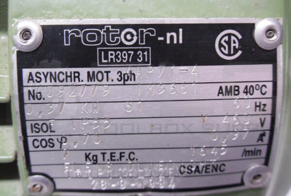 LENZE **.602.10.1.2 GEARBOX RATIO: 12.5 W/ 11.712.03.10 DRIVE & 4AP71-4 MOTOR - Image 5