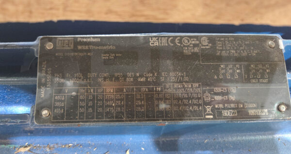 NEW WEG 01518ET3Y160LFF-W22 MOTOR 3PH 20HP 1778RPM - Image 6
