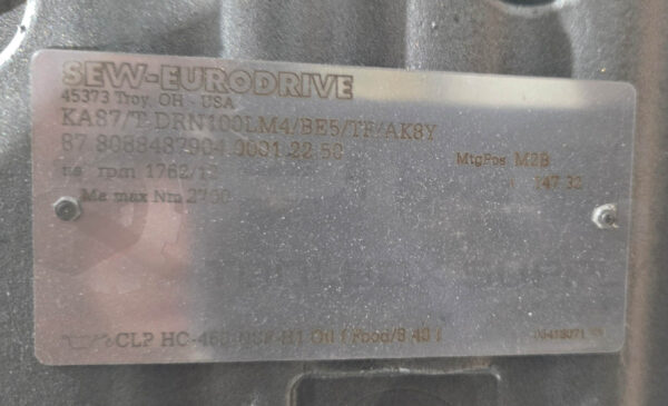 NEW SEW EURODRIVE KA87/T DRN100LM4/BE5/TF/AK8Y GEARMOTOR 87.8088487904.001.22.50 - Image 7