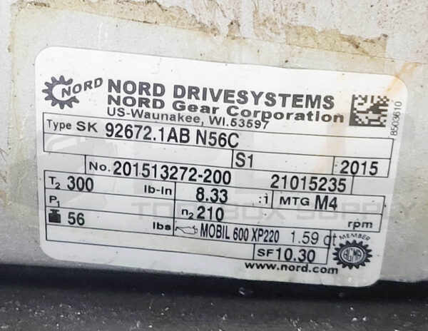 NORD SK 92672.1AB N56C HELICAL BEVEL GEAR 300LB-IN 8.33:1 - Image 7