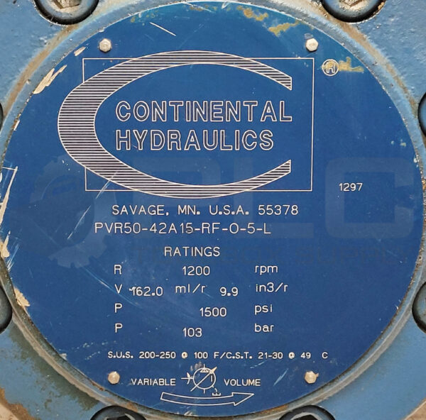 CONTINENTAL HYDRAULICS PVR50-42A15-RF-O-5-L VARIABLE VANE PUMP 1200RPM 1500PSI - Image 8