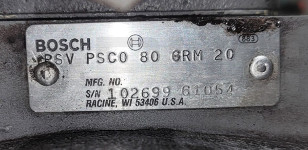 BOSCH PSV PSC0 80 GRM 20 HYDRAULIC PUMP W/ MOUNTING FRAME - Image 5