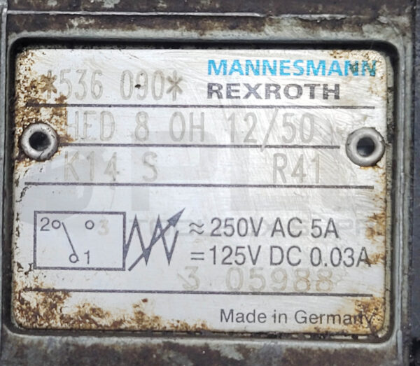 REXROTH HED 8 OH 12/50 K14 S PRESSURE SWITCH R41 W/ EM 30-Z6-019 MANIFOLD - Image 5
